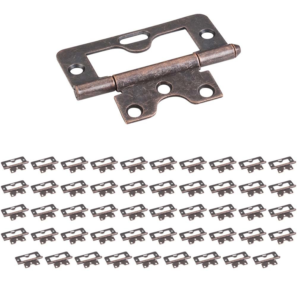 (50 PACK) 3" Swaged Loose Pin Non-mortise Hinge in Dark Antique Copper Machined