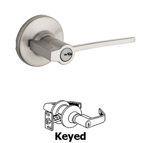 Ladera Keyed Entry Door Lever in Satin Chrome