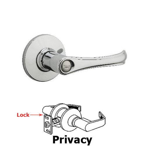 Light Commercial Burbank Privacy Door Lever in Bright Chrome