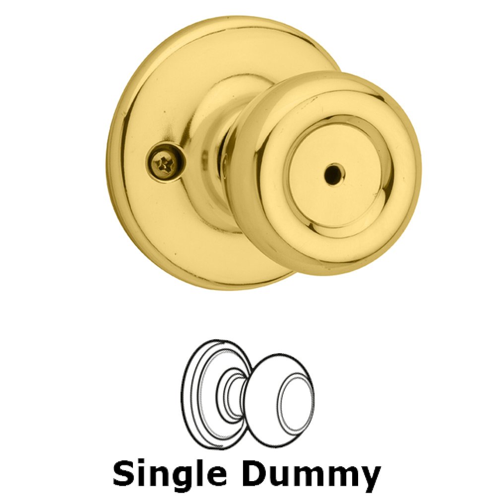 Tylo Single Dummy Door Knob in Bright Brass