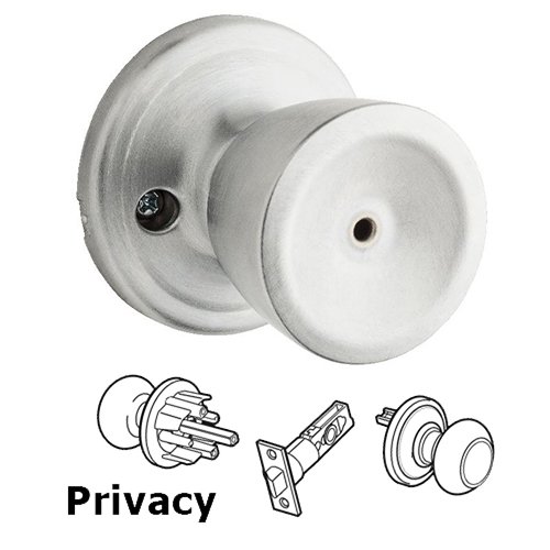 Abbey Privacy Door Knob in Satin Chrome