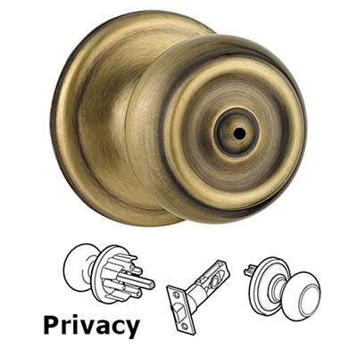 Phoenix Privacy Door Knob in Antique Brass