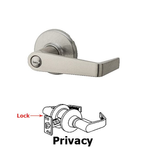 Light Commercial Kingston Privacy Door Lever in Satin Nickel
