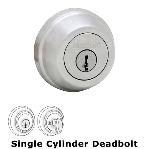 UL Deadbolt Single Cylinder Deadbolt in Satin Chrome