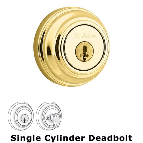 UL Deadbolt Single Cylinder Deadbolt in Lifetime Brass