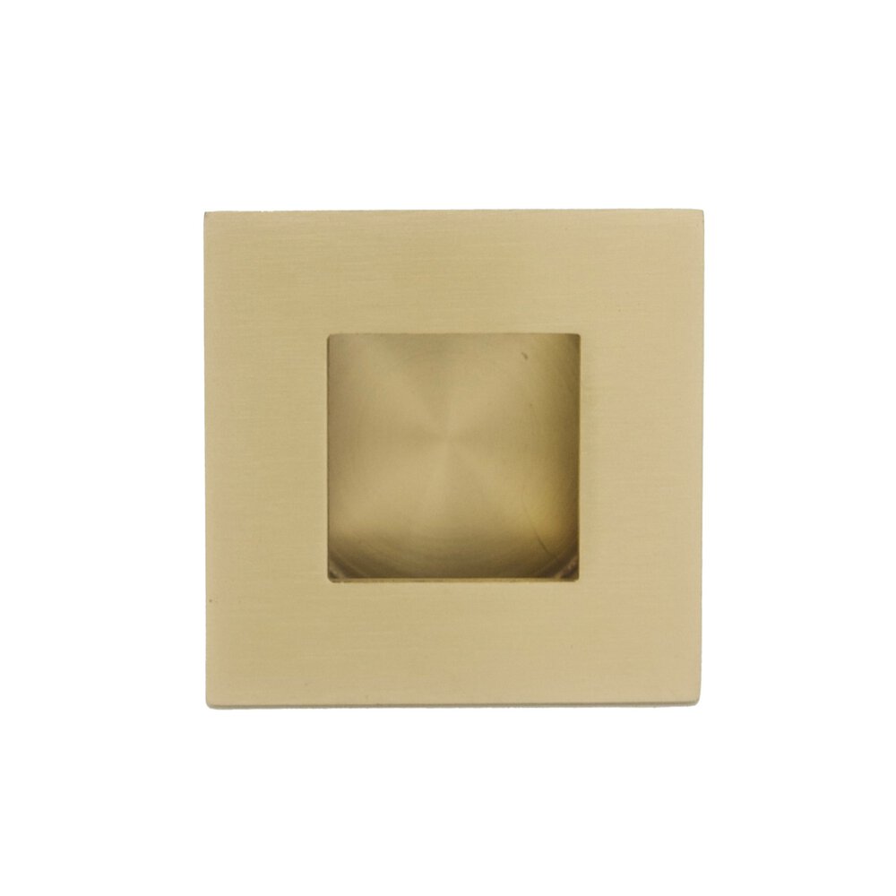 2" Square Recessed Pull in Satin Brass