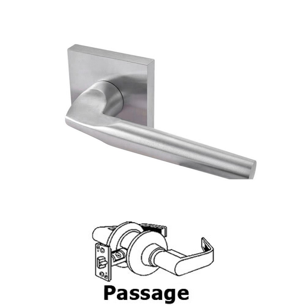 Passage Door Lever in Satin Stainless Steel