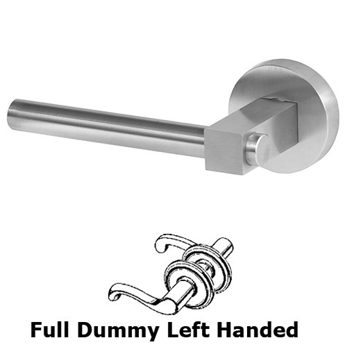 Double Dummy Left Handed Door Lever in Satin Stainless Steel