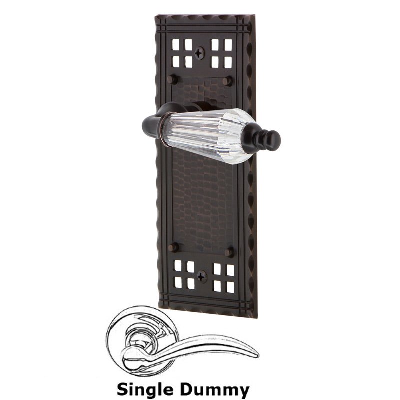 Single Dummy - Craftsman Plate with Parlor Lever in Timeless Bronze