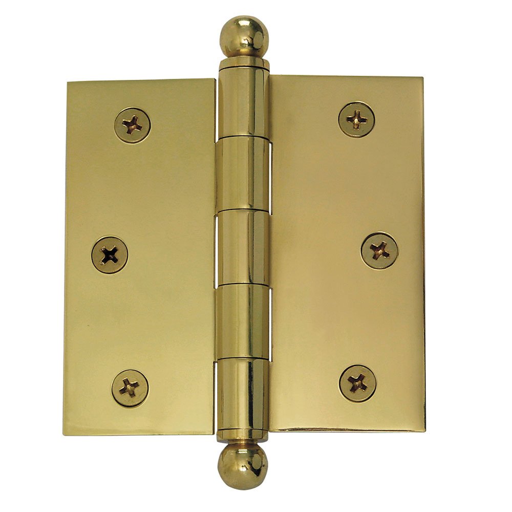 3 1/2" Ball Tipped Door Hinge (Sold Individually) in Polished Brass