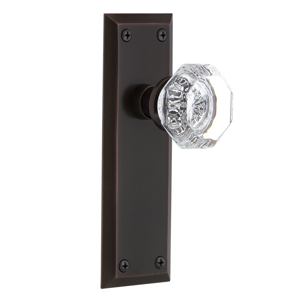 Privacy New York Plate with Waldorf Door Knob in Timeless Bronze