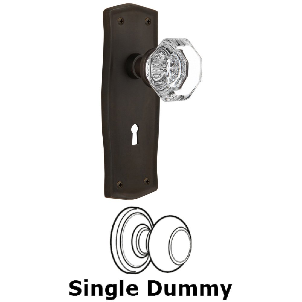 Single Dummy Knob With Keyhole - Prairie Plate with Waldorf Knob in Oil Rubbed Bronze
