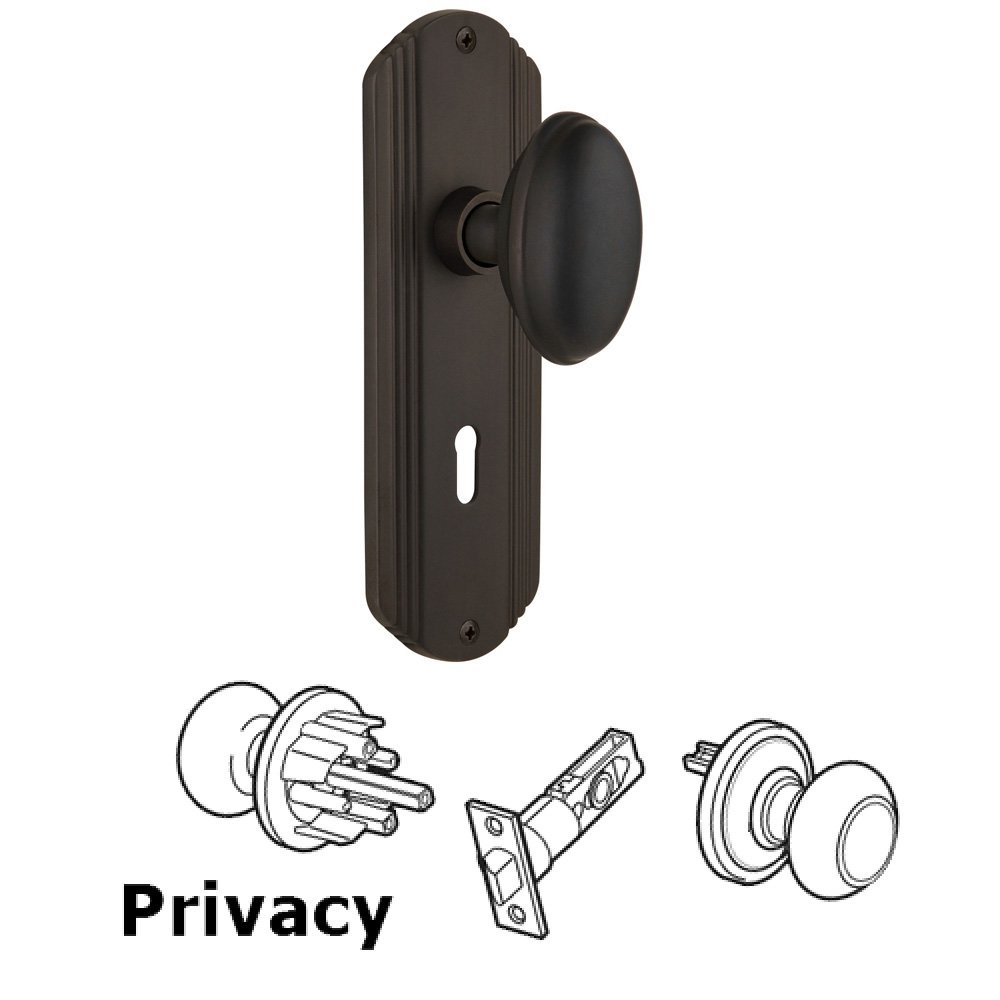 Privacy Deco Plate with Keyhole and Homestead Door Knob in Oil-Rubbed Bronze