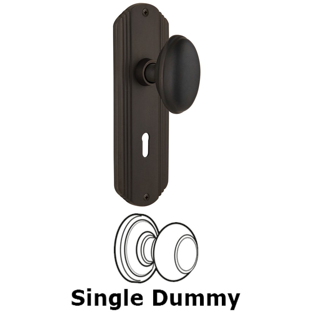 Single Dummy Knob With Keyhole - Deco Plate with Homestead Knob in Oil Rubbed Bronze