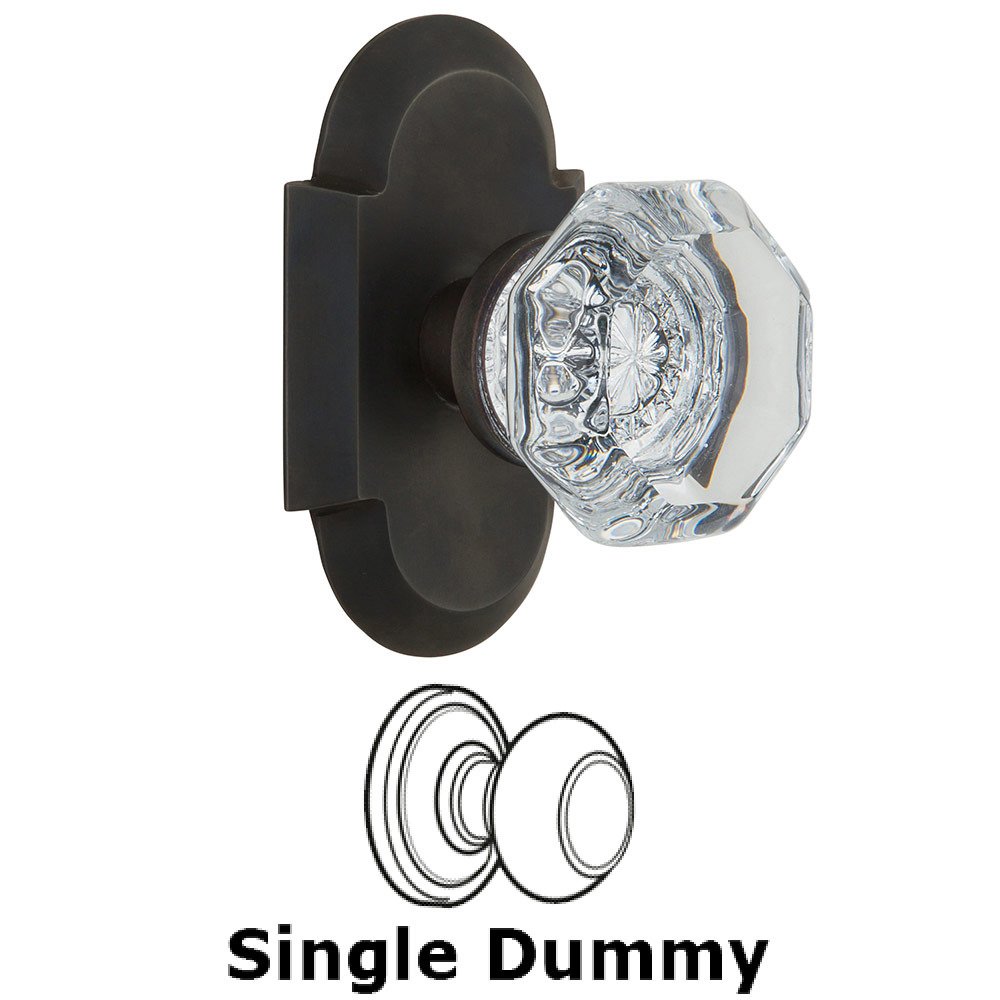 Single Dummy Cottage Plate with Waldorf Knob in Oil Rubbed Bronze