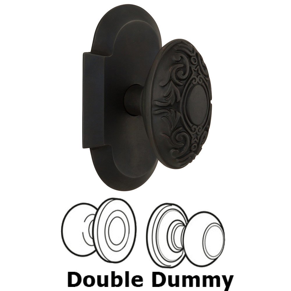 Double Dummy Cottage Plate with Victorian Knob in Oil Rubbed Bronze