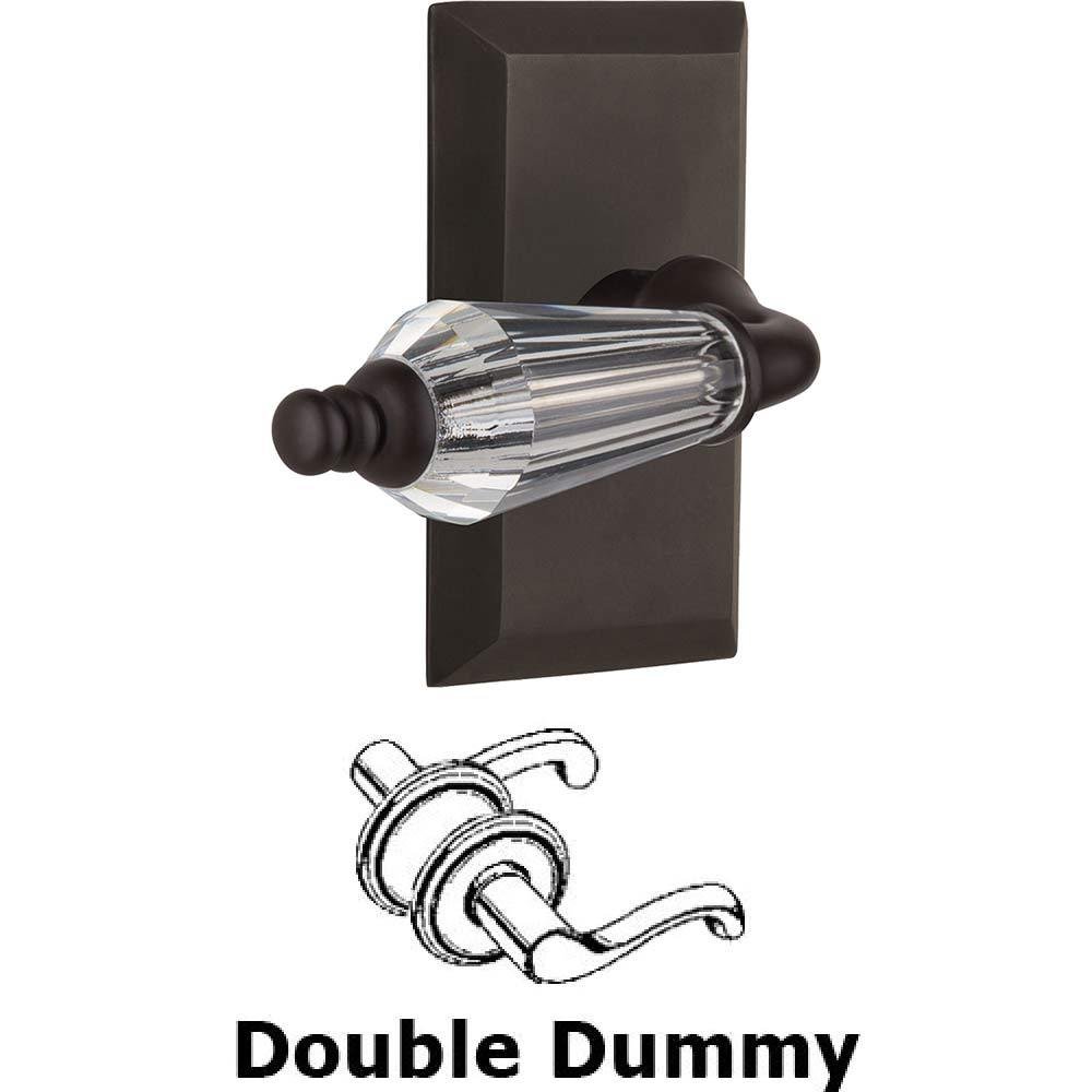 Double Dummy Set Without Keyhole - Studio Plate with Parlour Crystal Lever in Oil Rubbed Bronze