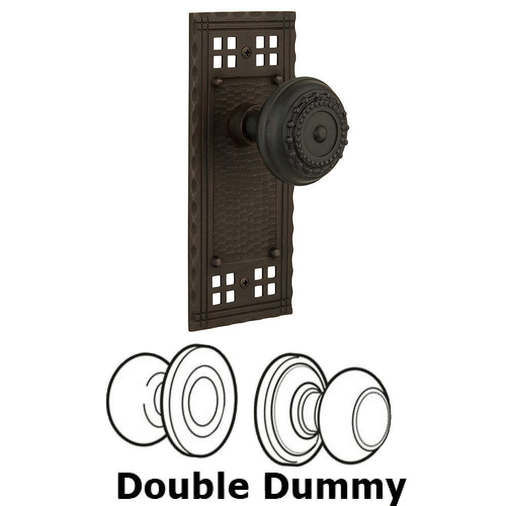 Double Dummy Craftsman Plate with Meadows Knob in Oil Rubbed Bronze
