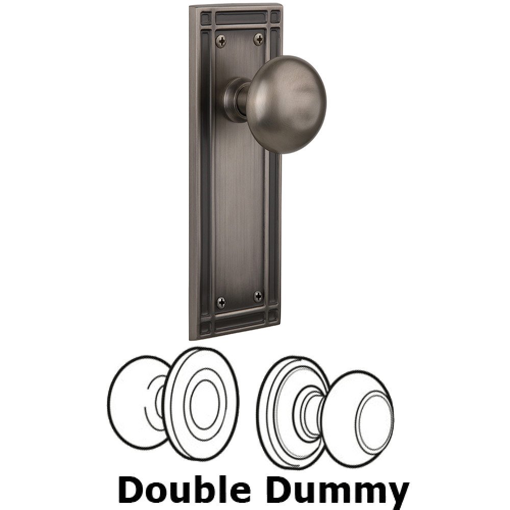 Double Dummy Mission Plate with New York Knob in Antique Pewter