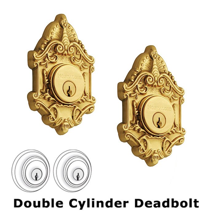Double Deadlock - Victorian Deadbolt (Keyed Alike) in Polished Brass