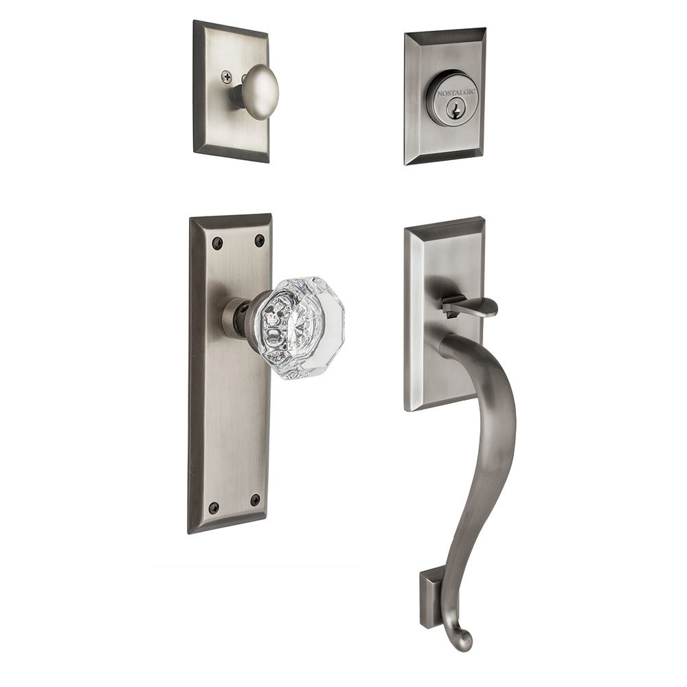 Handleset - New York with "S" Grip and Waldorf Knob in Antique Pewter