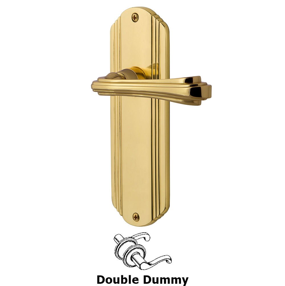 Deco Plate Double Dummy Fleur Lever in Polished Brass