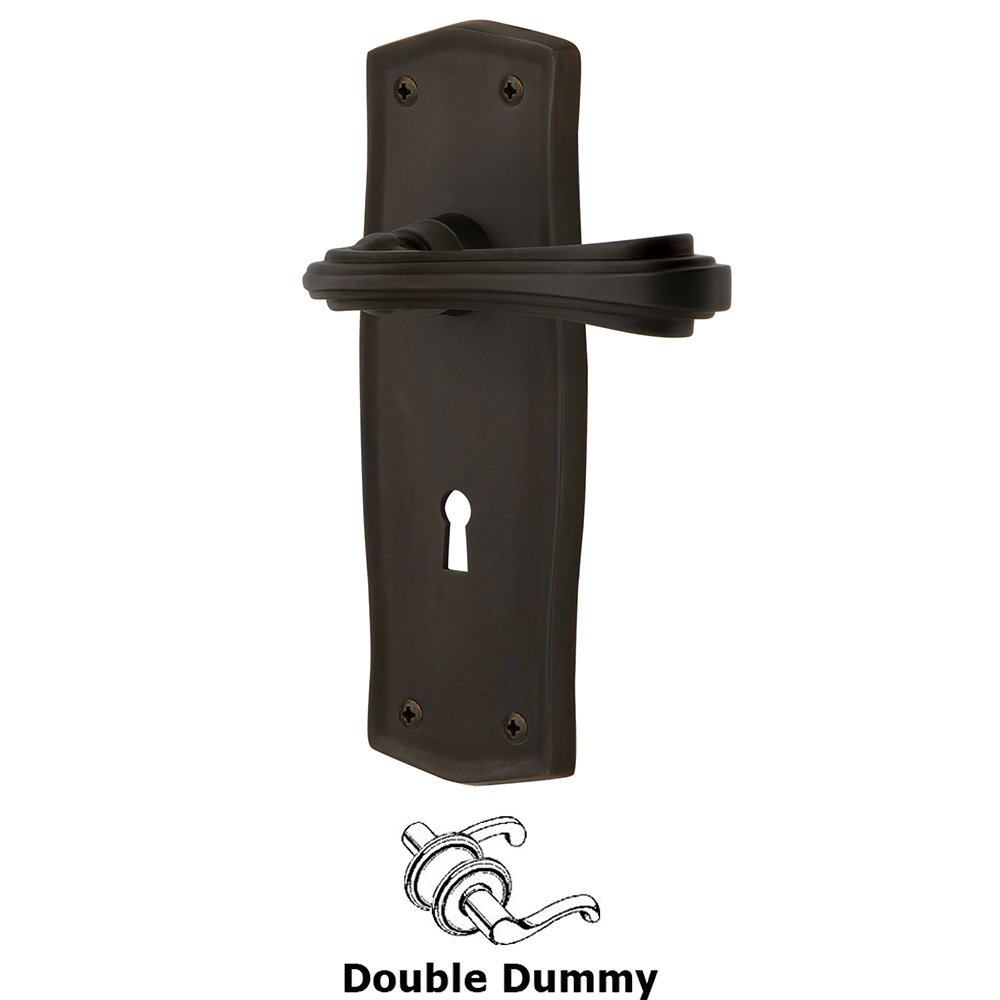 Prairie Plate Double Dummy with Keyhole and  Fleur Lever in Oil-Rubbed Bronze