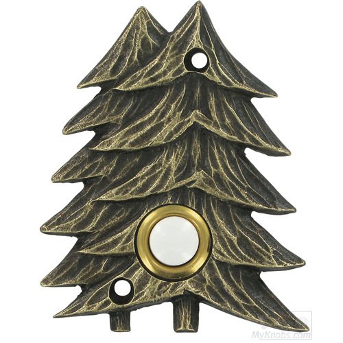Large Twin Pines Door Bell in Nickel