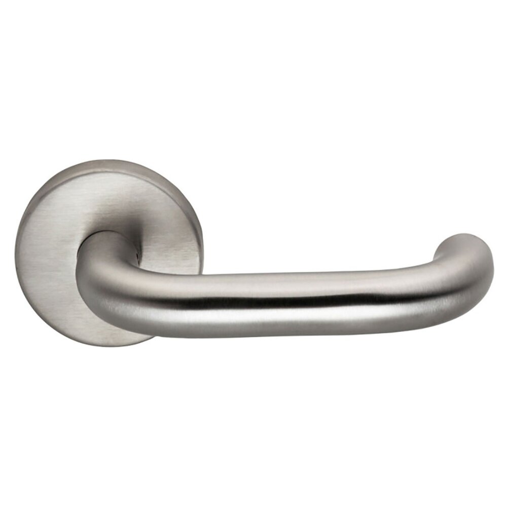 Passage Loft Right Handed Lever with Plain Rosette in Brushed Stainless Steel