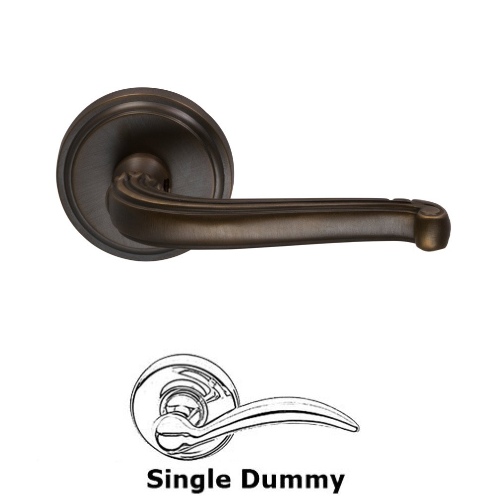 Single Dummy Traditions Crest Lever with Round Rosette in Antique Bronze Unlacquered