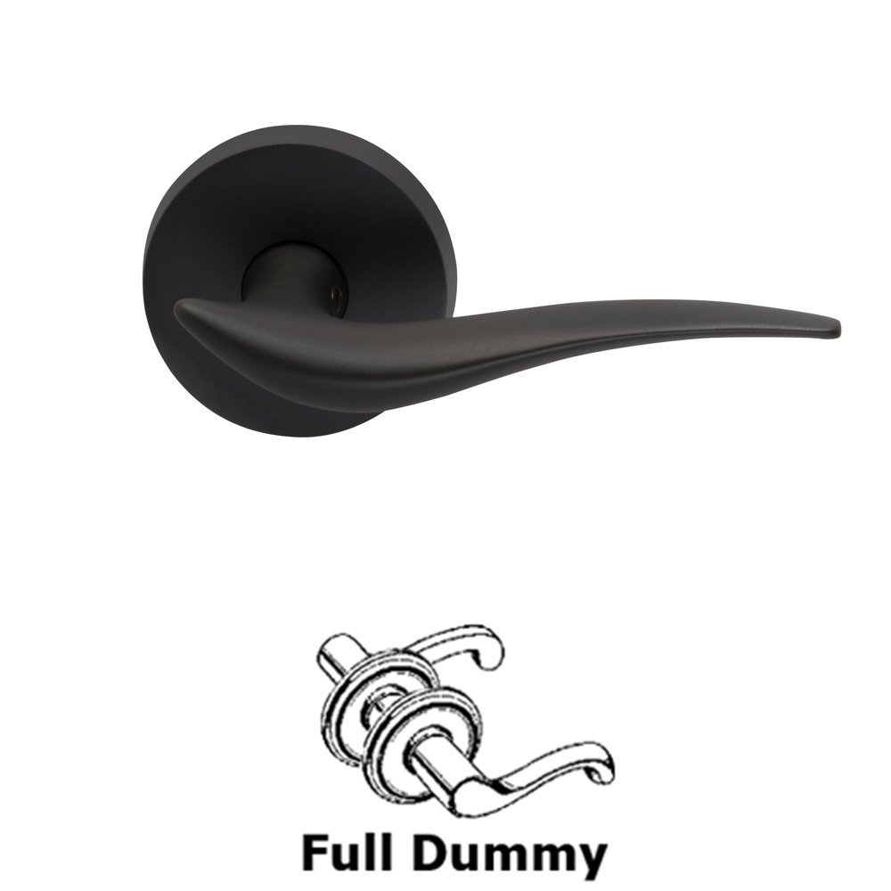 Double Dummy Wave Lever with Round Rose in Oil Rubbed Bronze Lacquered