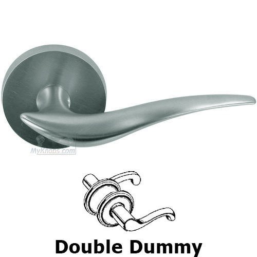 Double Dummy Wave Lever with Round Rose in Satin Chrome