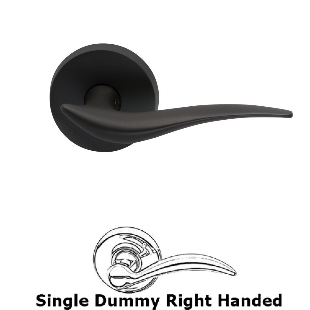 Right Handed Single Dummy Wave Lever with Round Rose in Oil Rubbed Bronze Lacquered