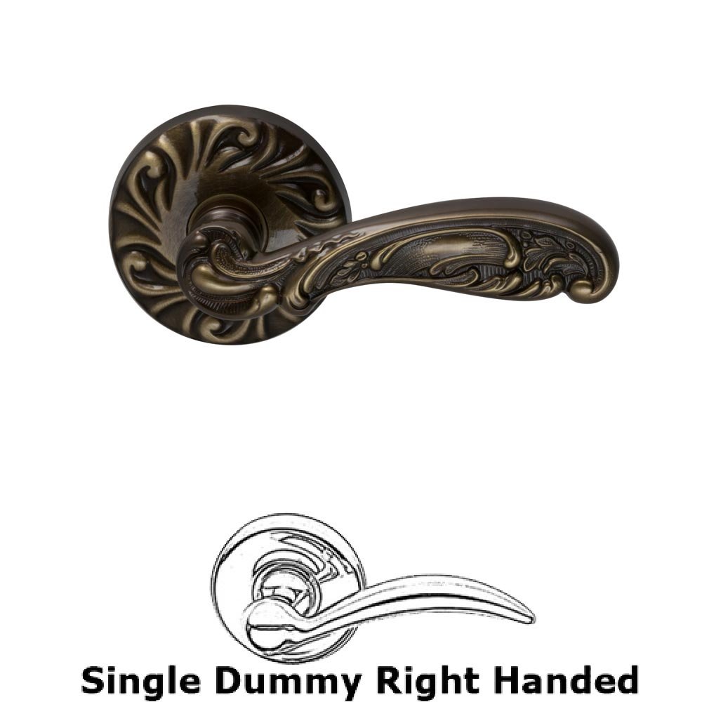Single Dummy Carved Right Handed Lever with Carved Rosette in Shaded Bronze Lacquered