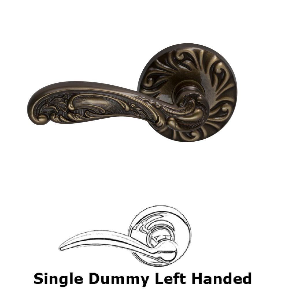 Single Dummy Carved Left Handed Lever with Carved Rosette in Shaded Bronze Lacquered