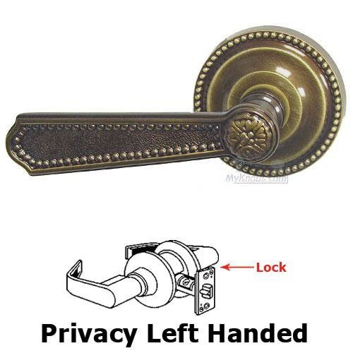 Privacy Beaded Left Handed Lever with Beaded Rosette in Shaded Bronze Lacquered