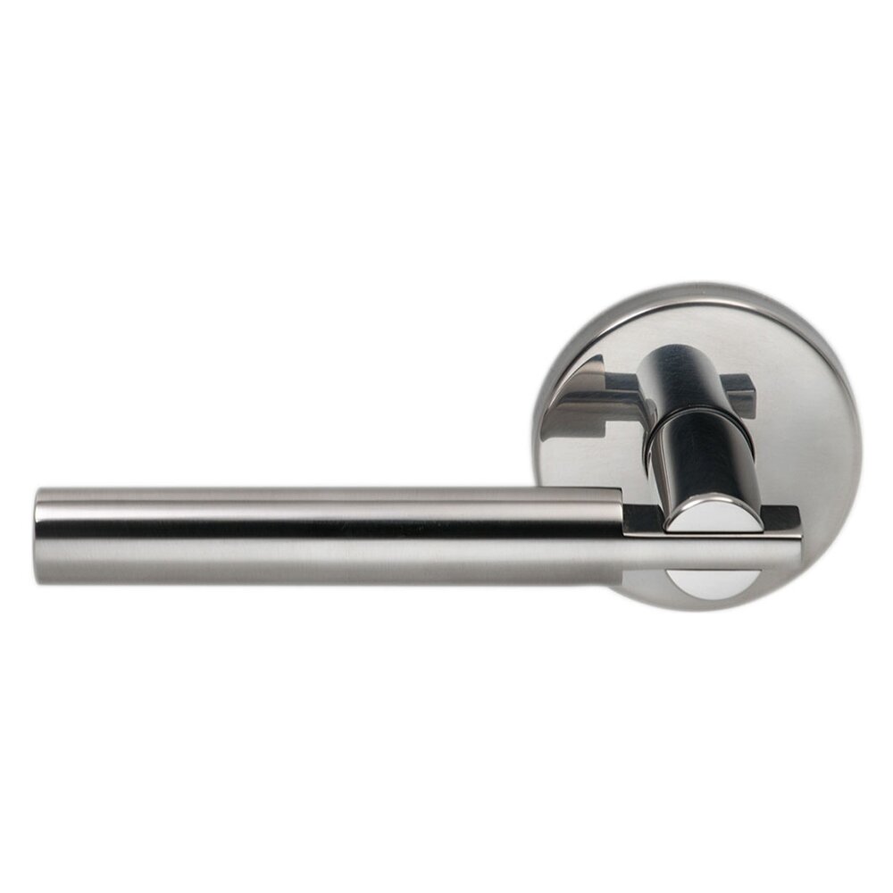 Passage Vegas Left Handed Lever with Plain Rosette in Polished Stainless Steel