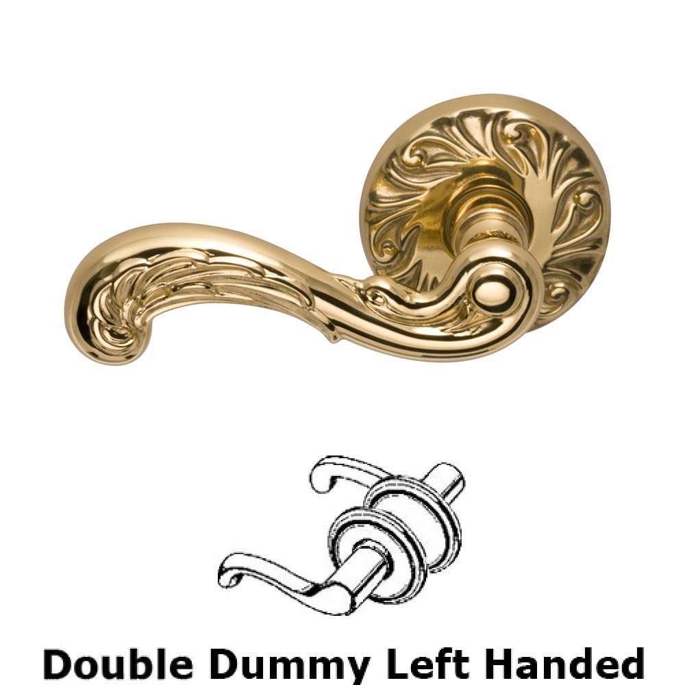 Double Dummy Carved Wave Left Handed Lever with Carved Rosette in Polished Brass Lacquered
