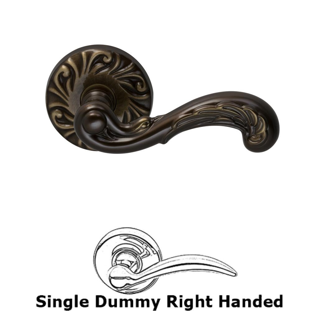 Single Dummy Crested Right Handed Lever with Radial Rosette in Shaded Bronze Lacquered