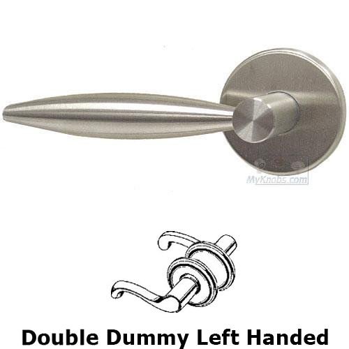 Double Dummy Cigar Left Handed Lever with Plain Rosette in Brushed Stainless Steel