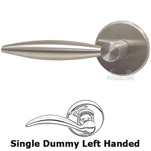 Single Dummy Cigar Left Handed Lever with Plain Rosette in Brushed Stainless Steel