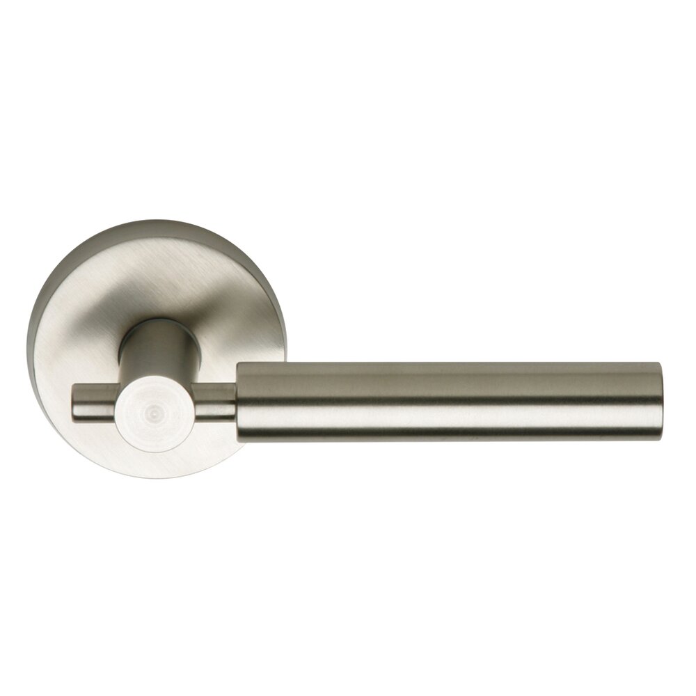 Single Dummy Euro Right Handed Lever with Plain Rosette in Brushed Stainless Steel