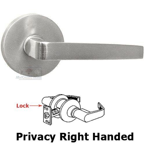 Privacy Chicago Right Handed Lever with Plain Rosette in Max Steel