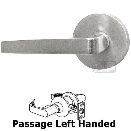 Passage Chicago Left Handed Lever with Plain Rosette in Max Steel