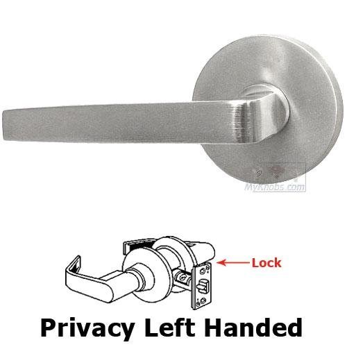 Privacy Chicago Left Handed Lever with Plain Rosette in Max Steel