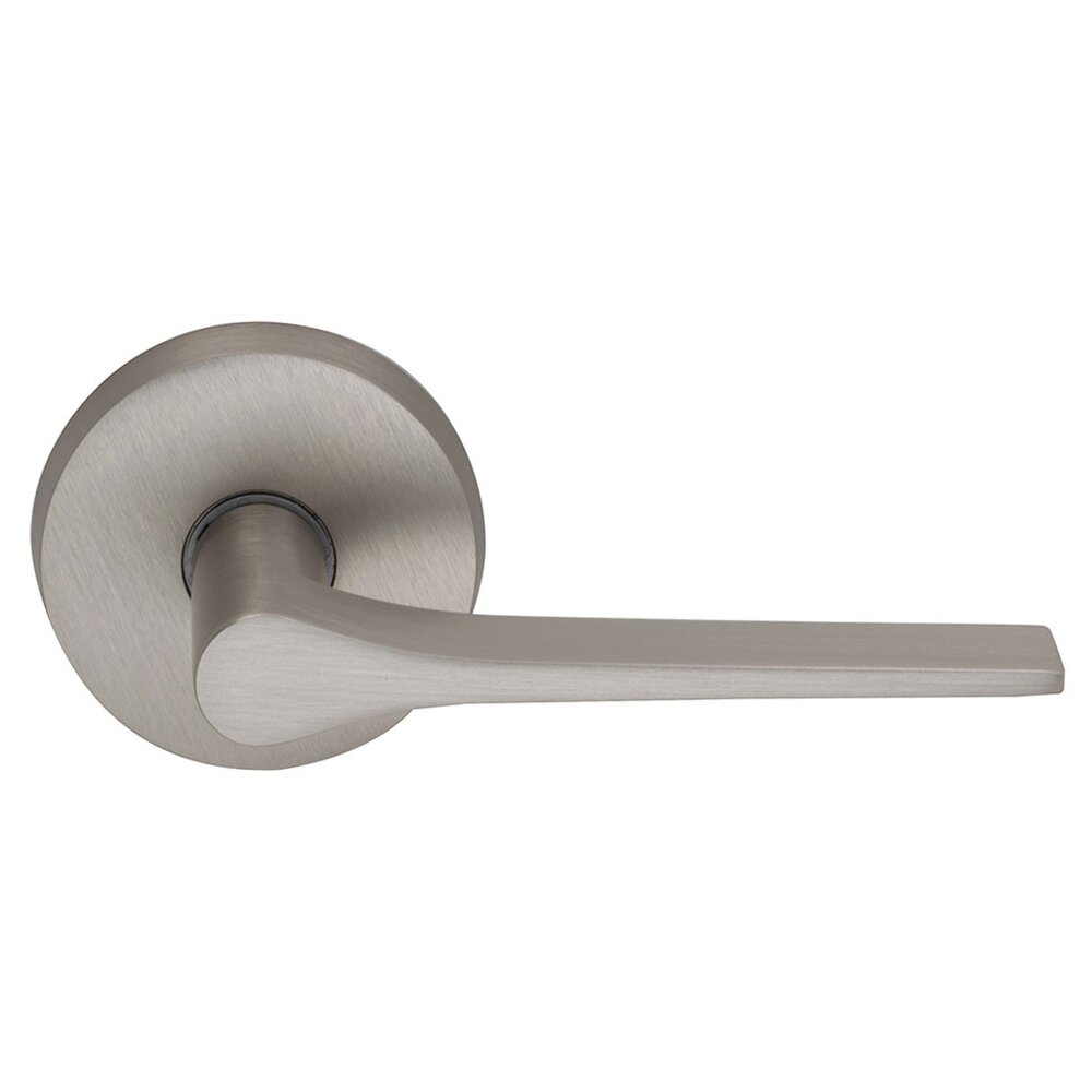 Privacy Thin Taper Right Handed Lever with Plain Rosette in Satin Nickel Lacquered
