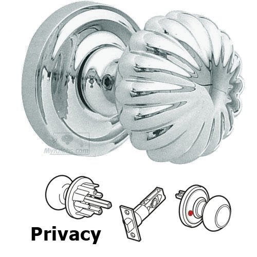 Privacy Latchset Classic 2 3/8" Melon Knob with Radial Rosette in Polished Chrome