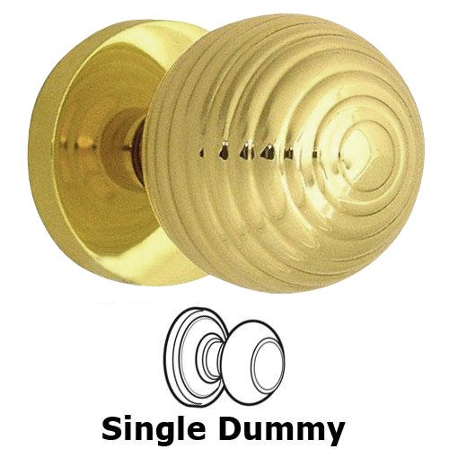 Single Dummy Modern 2 3/8" Astro Knob with Plain Rosette in Polished Brass Lacquered