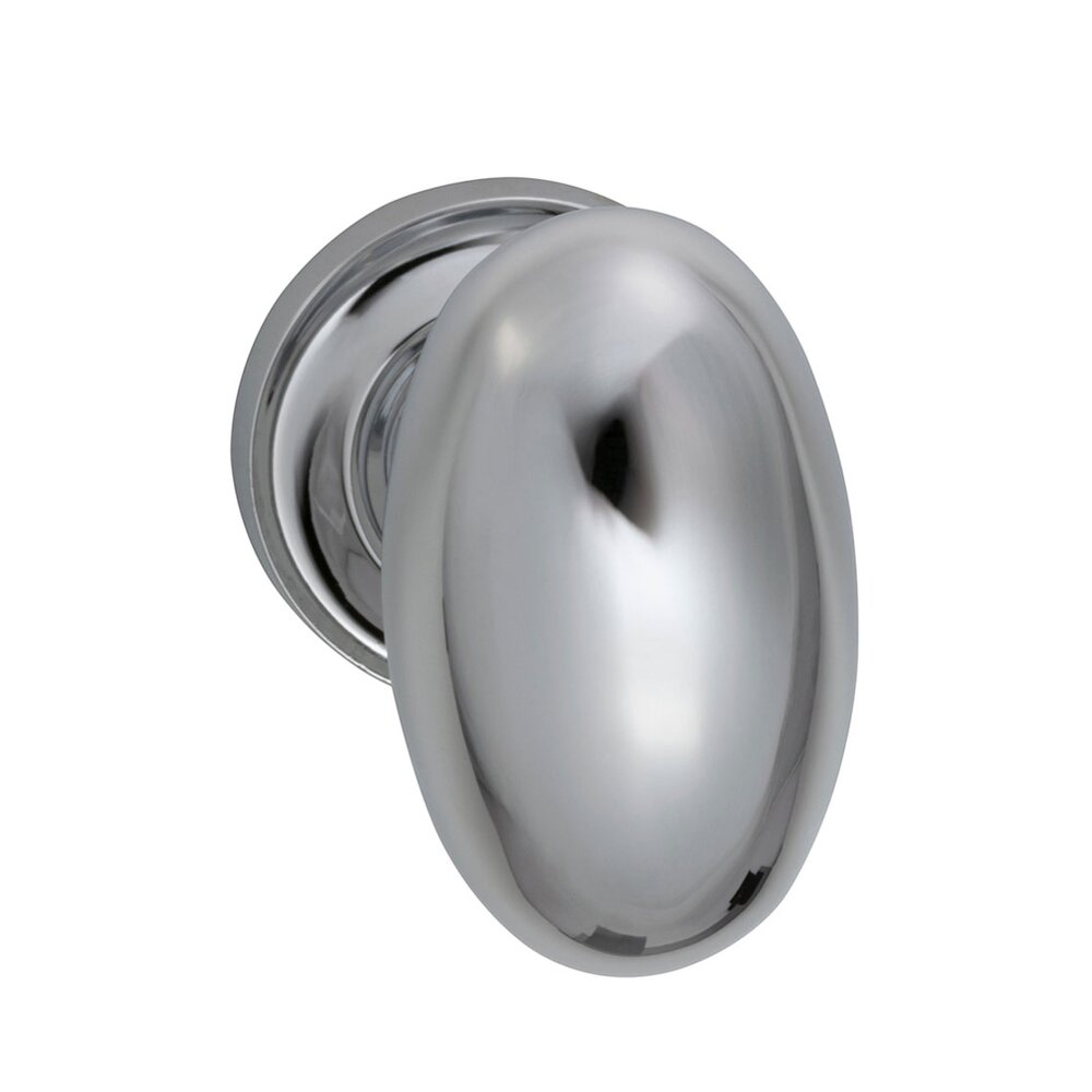 Passage Traditions Classic Egg Door Knob with Small Radial Rosette in Polished Chrome