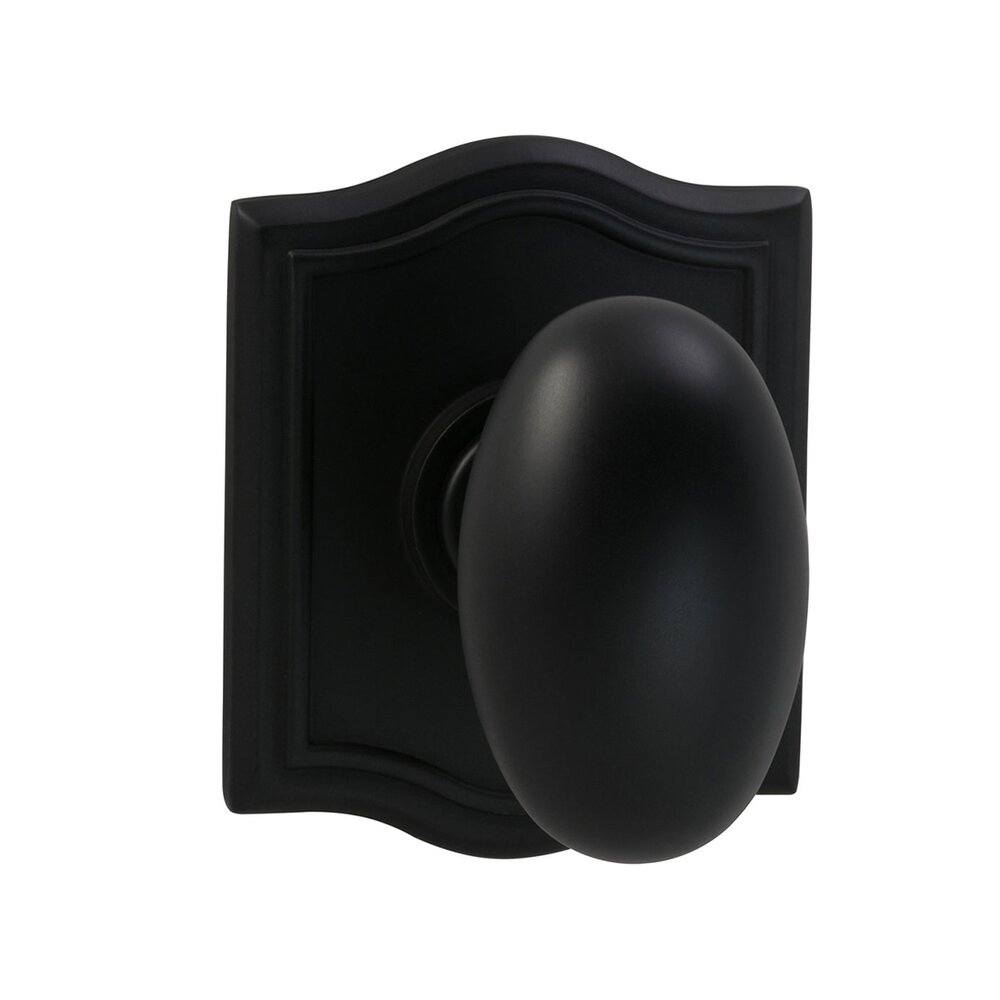 Passage Egg Knob with Arch Rose in Oil Rubbed Bronze Lacquered
